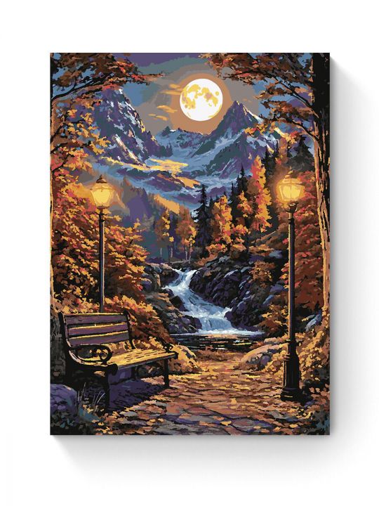 Картина по номерам на подрамнике «Ночной парк» 90x70 см