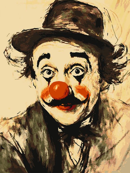 Картина по номерам без подрамника «Шарж клоуна» 130x100 см