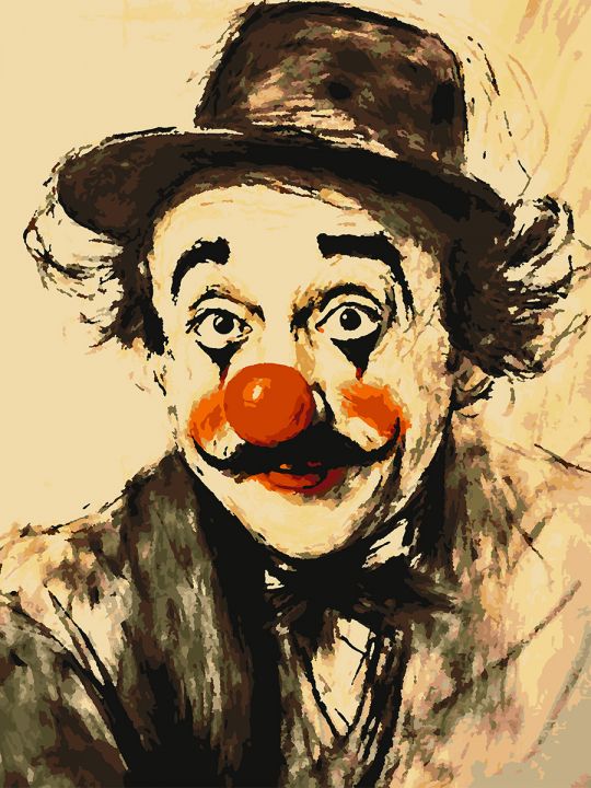Картина по номерам без подрамника «Шарж клоуна» 80x60 см