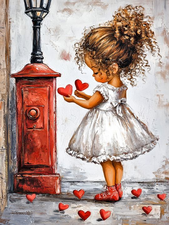 Алмазная мозаика без подрамника «Валентинка» 80x60 см