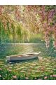 Алмазная мозаика без подрамника «Весна на озере» 35x25 см
