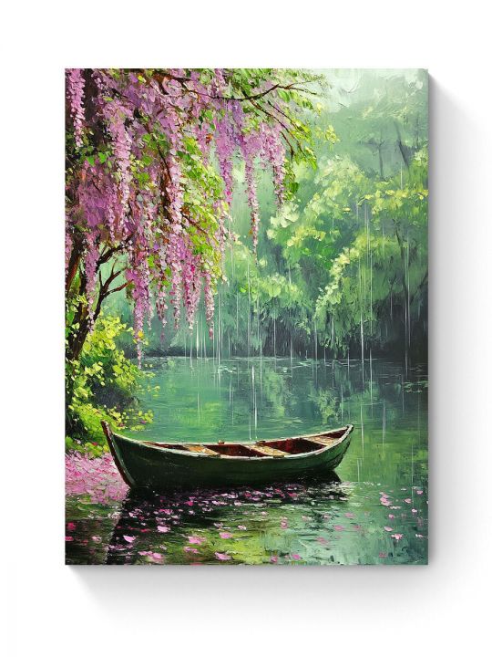 Алмазная мозаика на подрамнике «Весенний дождь» 40x30 см