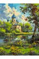 Картина по номерам без подрамника «Храм у реки» 130x100 см