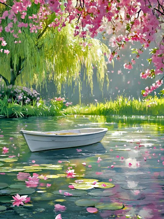 Алмазная мозаика без подрамника «Весенний день» 130x100 см