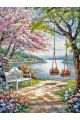 Алмазная мозаика без подрамника «Весенний парк» 130x100 см