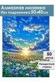Алмазная мозаика без подрамника «Цветочный луг» 50x40 см