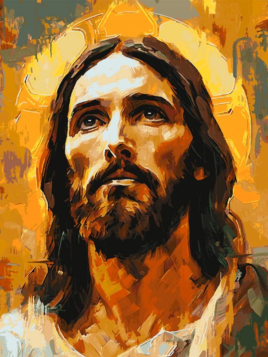 Картина по номерам без подрамника «Образ Иисуса» 130x100 см