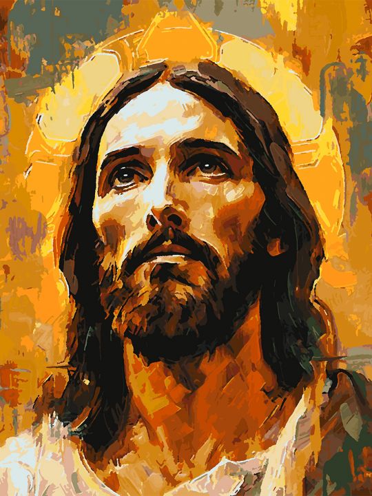 Картина по номерам без подрамника «Образ Иисуса» 80x60 см