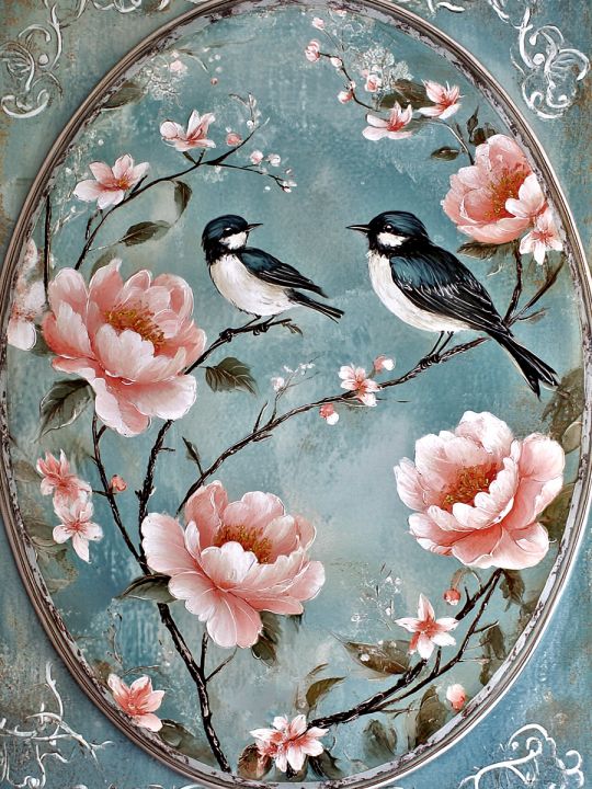 Алмазная мозаика без подрамника «Ласточки» 70x50 см