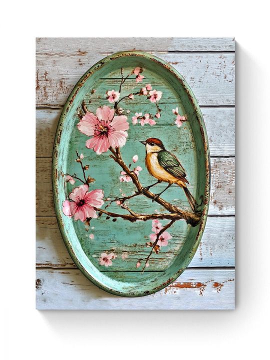 Алмазная мозаика на подрамнике «Панно с птичкой» 40x30 см