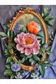 Алмазная мозаика на подрамнике «Пионы и зеркало» 40x30 см
