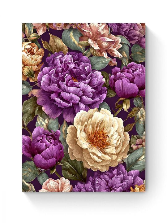 Алмазная мозаика на подрамнике «Цветочный узор» 40x30 см