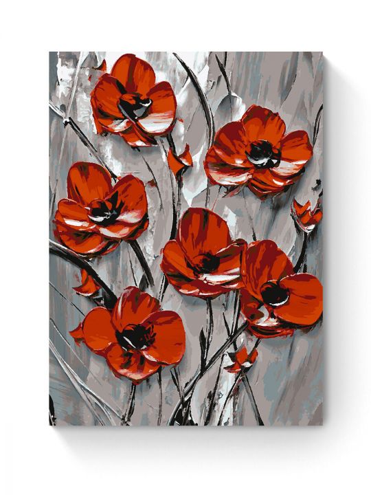 Картина по номерам на подрамнике «Красные маки» 90x70 см
