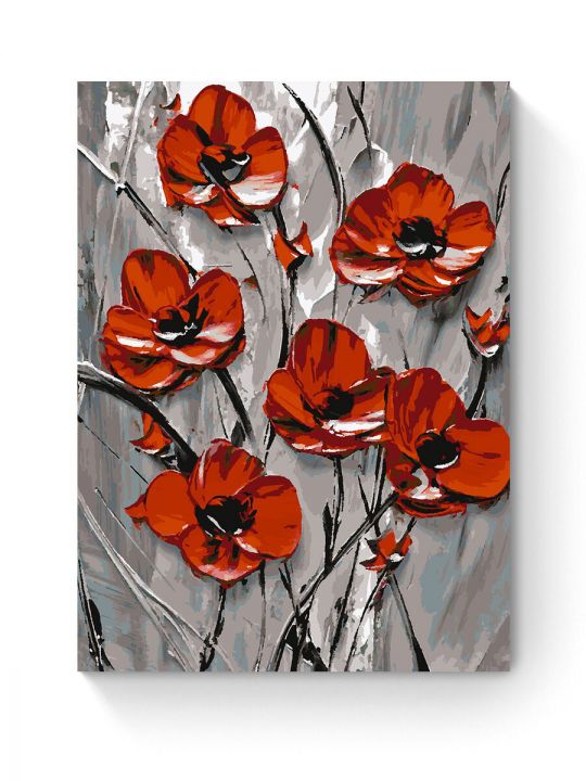 Картина по номерам на подрамнике «Красные маки» 80x60 см