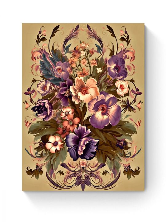 Алмазная мозаика на подрамнике «Цветочный узор» 40x30 см