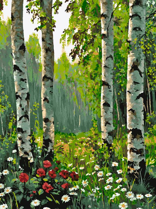 Картина по номерам без подрамника «Летний лес» 130x100 см