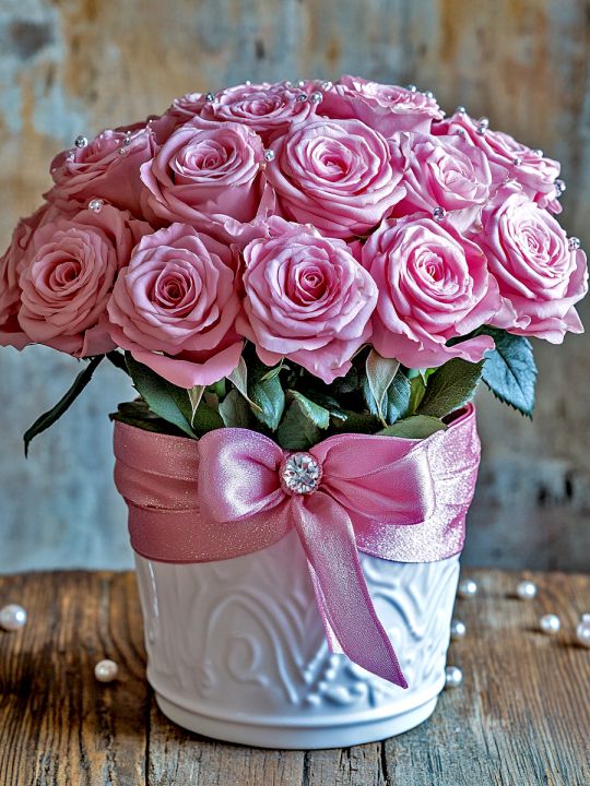 Алмазная мозаика без подрамника «Розовые розы» 50x40 см