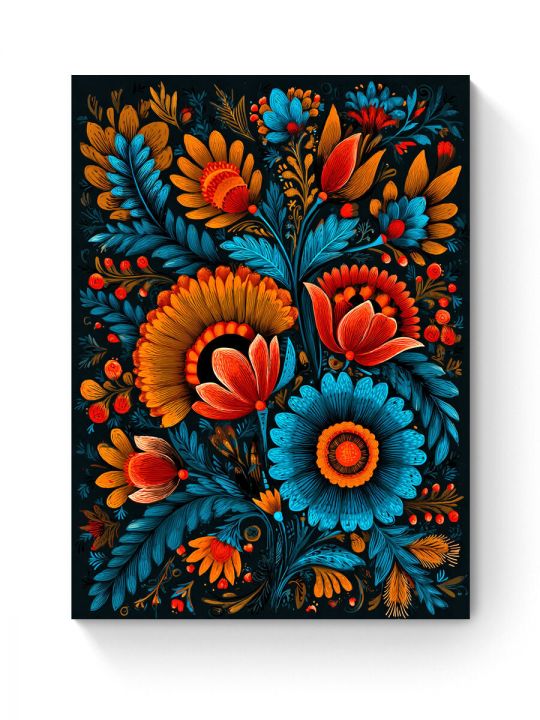 Алмазная мозаика на подрамнике «Цветочный узор» 40x30 см