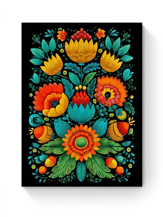 Алмазная мозаика на подрамнике «Цветочный узор» 50x40 см