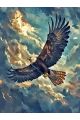 Алмазная мозаика без подрамника «Полёт орла» 130x100 см