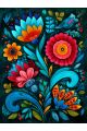 Алмазная мозаика без подрамника «Цветочный узор» 70x50 см
