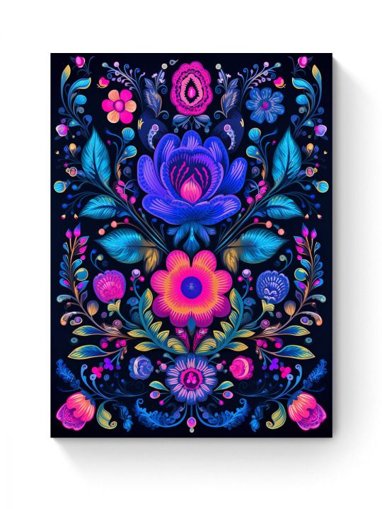 Алмазная мозаика на подрамнике «Цветочный узор» 40x30 см
