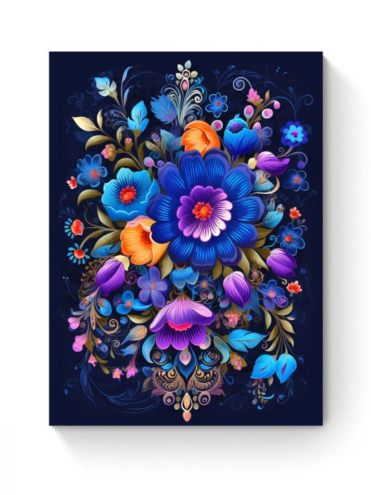 Алмазная мозаика на подрамнике «Цветочный узор» 50x40 см