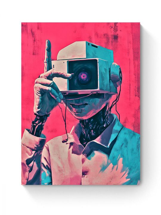 Алмазная мозаика на подрамнике «Кибер робот» 40x30 см