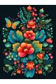 Алмазная мозаика без подрамника «Цветочный узор» 40x30 см