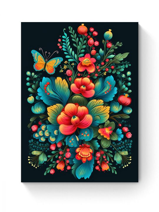 Алмазная мозаика на подрамнике «Цветочный узор» 50x40 см