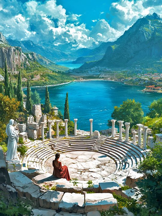 Алмазная мозаика без подрамника «Античный мир» 130x100 см