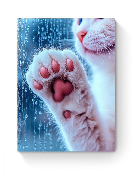 Алмазная мозаика на подрамнике «Кошачья лапка» 35x25 см