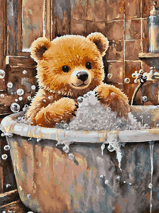 Картина по номерам без подрамника «Мишутка» 80x60 см