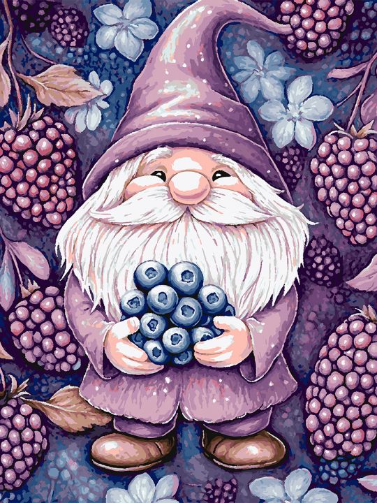 Картина по номерам без подрамника «Ягодный гном» 80x60 см