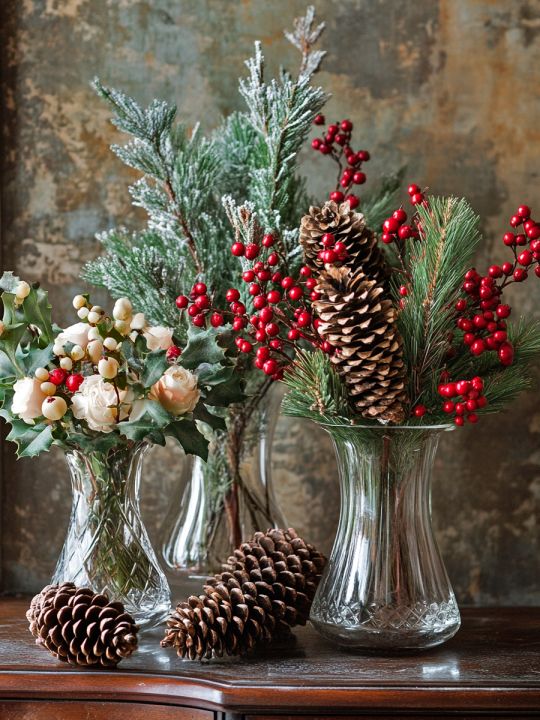 Алмазная мозаика без подрамника «Зимний декор» 80x60 см