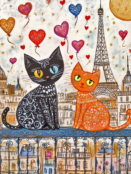 Алмазная мозаика без подрамника «Мяу Амур» 50x40 см