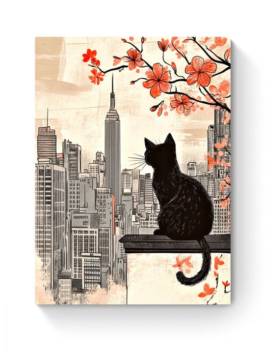 Алмазная мозаика на подрамнике «Черный кот» 50x40 см