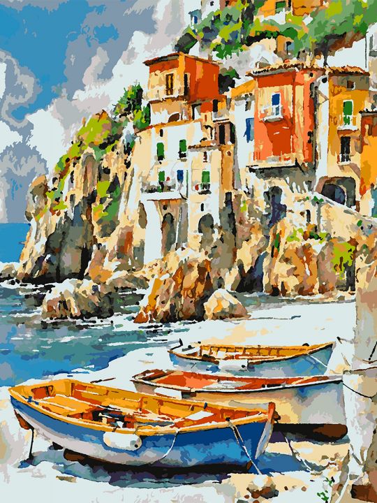 Картина по номерам без подрамника «Тихая гавань» 90x70 см