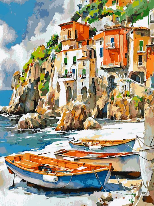 Картина по номерам без подрамника «Тихая гавань» 130x100 см