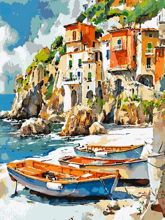 Картина по номерам без подрамника «Тихая гавань» 80x60 см