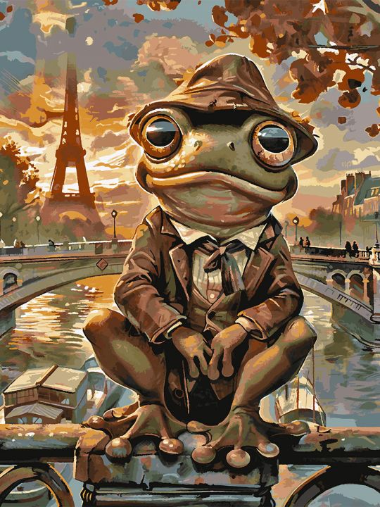 Картина по номерам без подрамника «Жабет и Париж» 130x100 см