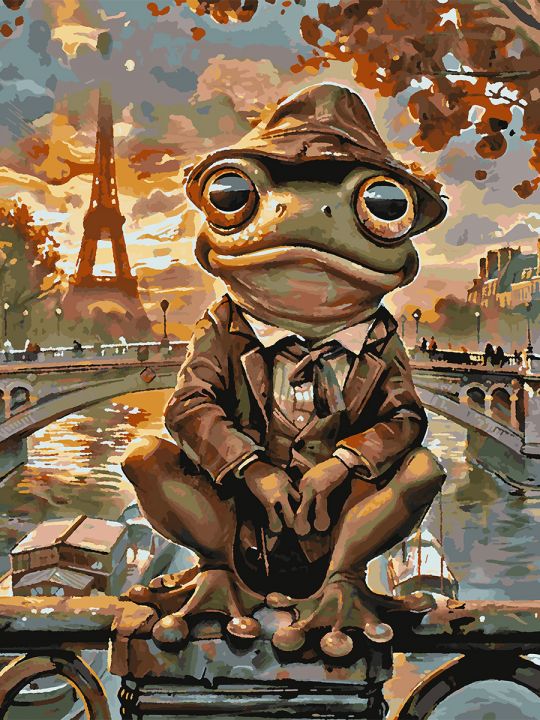 Картина по номерам без подрамника «Жабет и Париж» 80x60 см