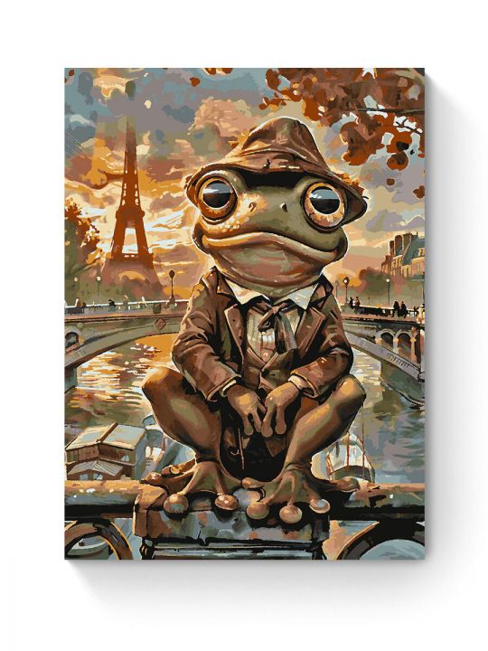 Картина по номерам на подрамнике «Жабет и Париж» 90x70 см