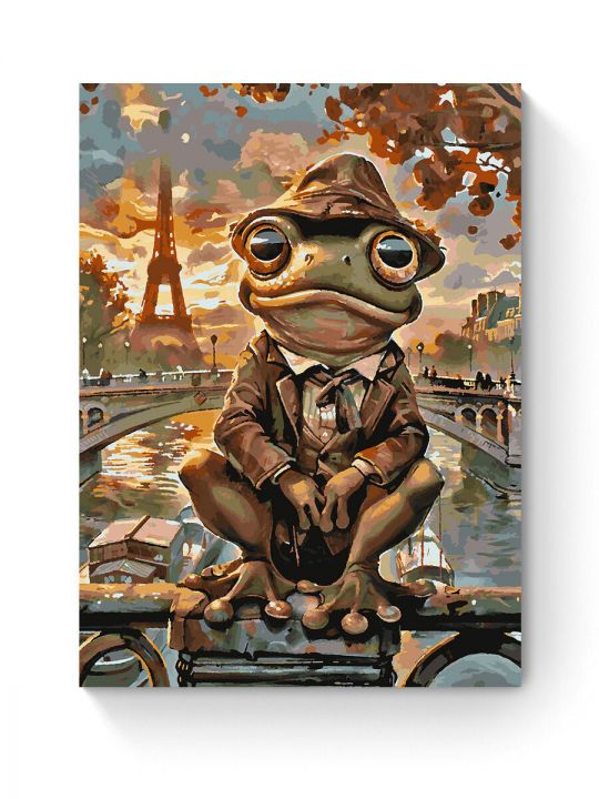 Картина по номерам на подрамнике «Жабет и Париж» 80x60 см