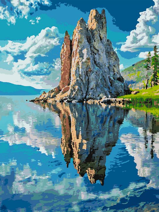 Картина по номерам без подрамника «Озеро Байкал» 90x70 см