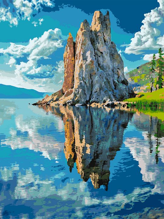 Картина по номерам без подрамника «Озеро Байкал» 130x100 см