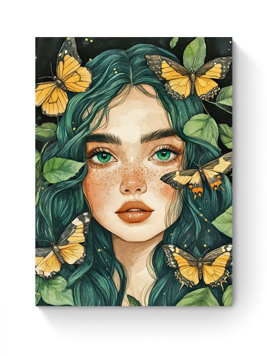 Алмазная мозаика на подрамнике «Зеленая фея» 50x40 см