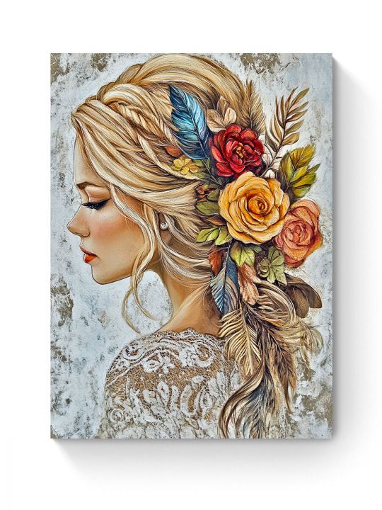 Алмазная мозаика на подрамнике «Блондинка» 50x40 см