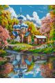 Картина по номерам без подрамника «Храм у реки» 80x60 см