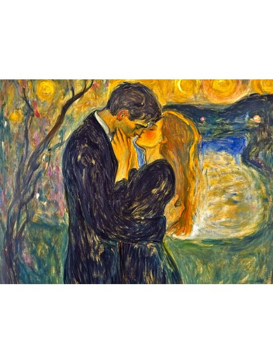 Алмазная мозаика без подрамника «Поцелуй» 40x30 см